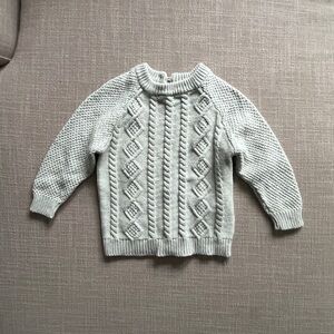 Cozy Gray Cable Knit Sweater
